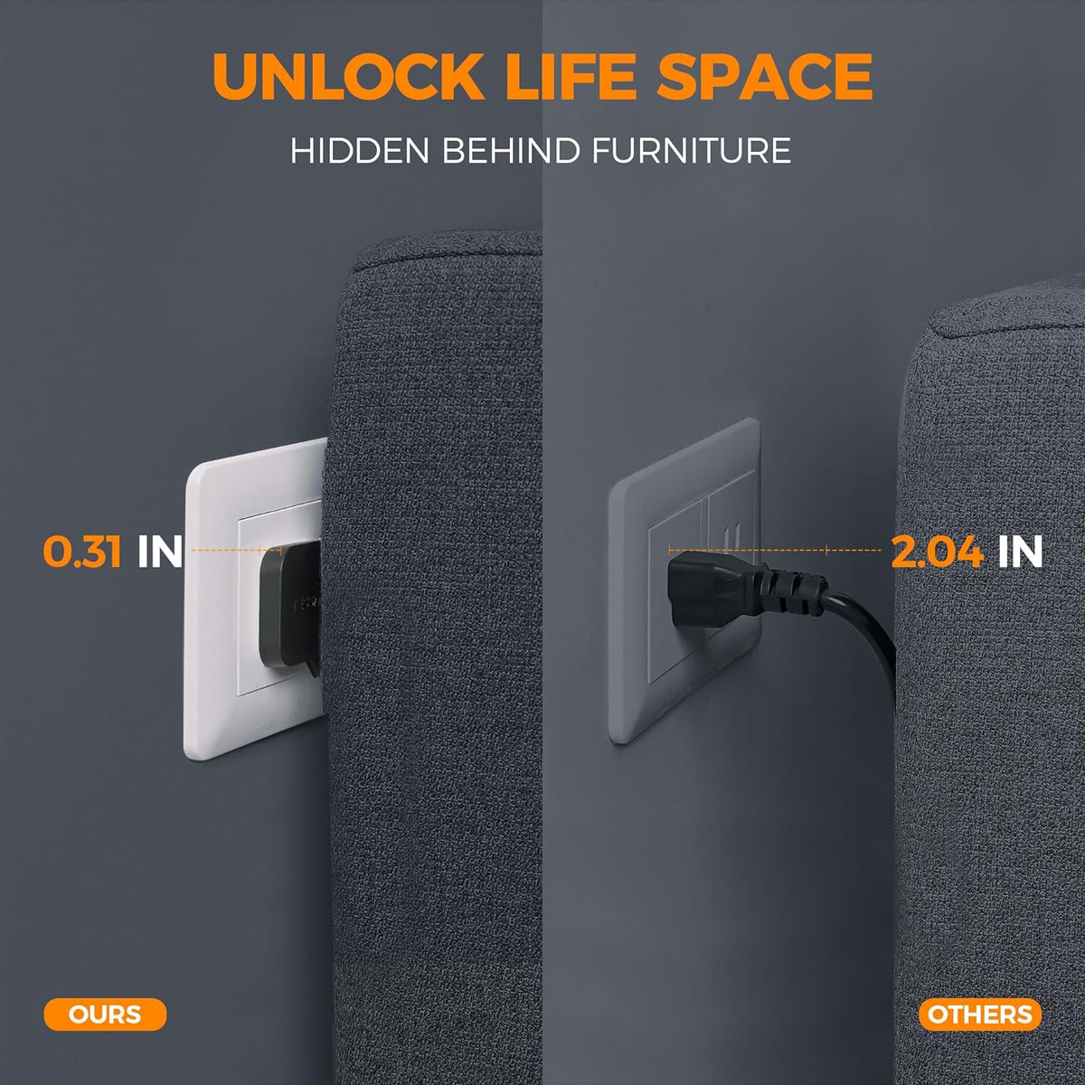 FlushCharge Pro Flat Plug Power Strip