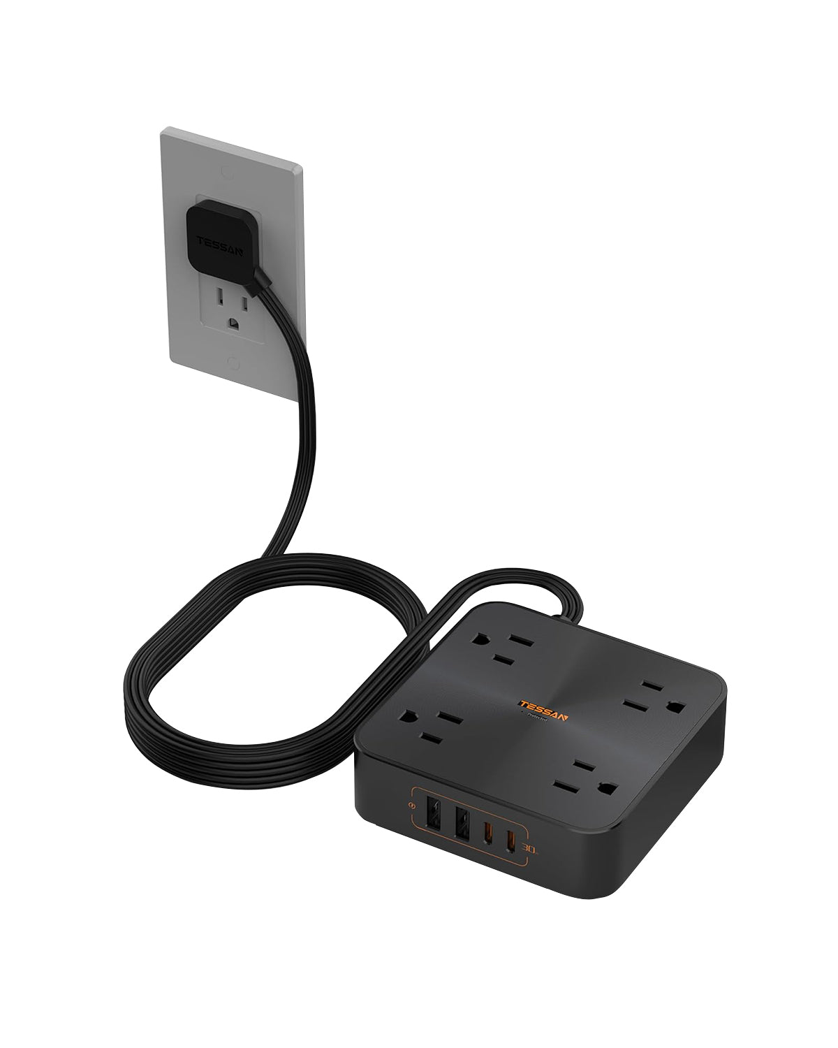 FlushCharge Pro Flat Plug Power Strip