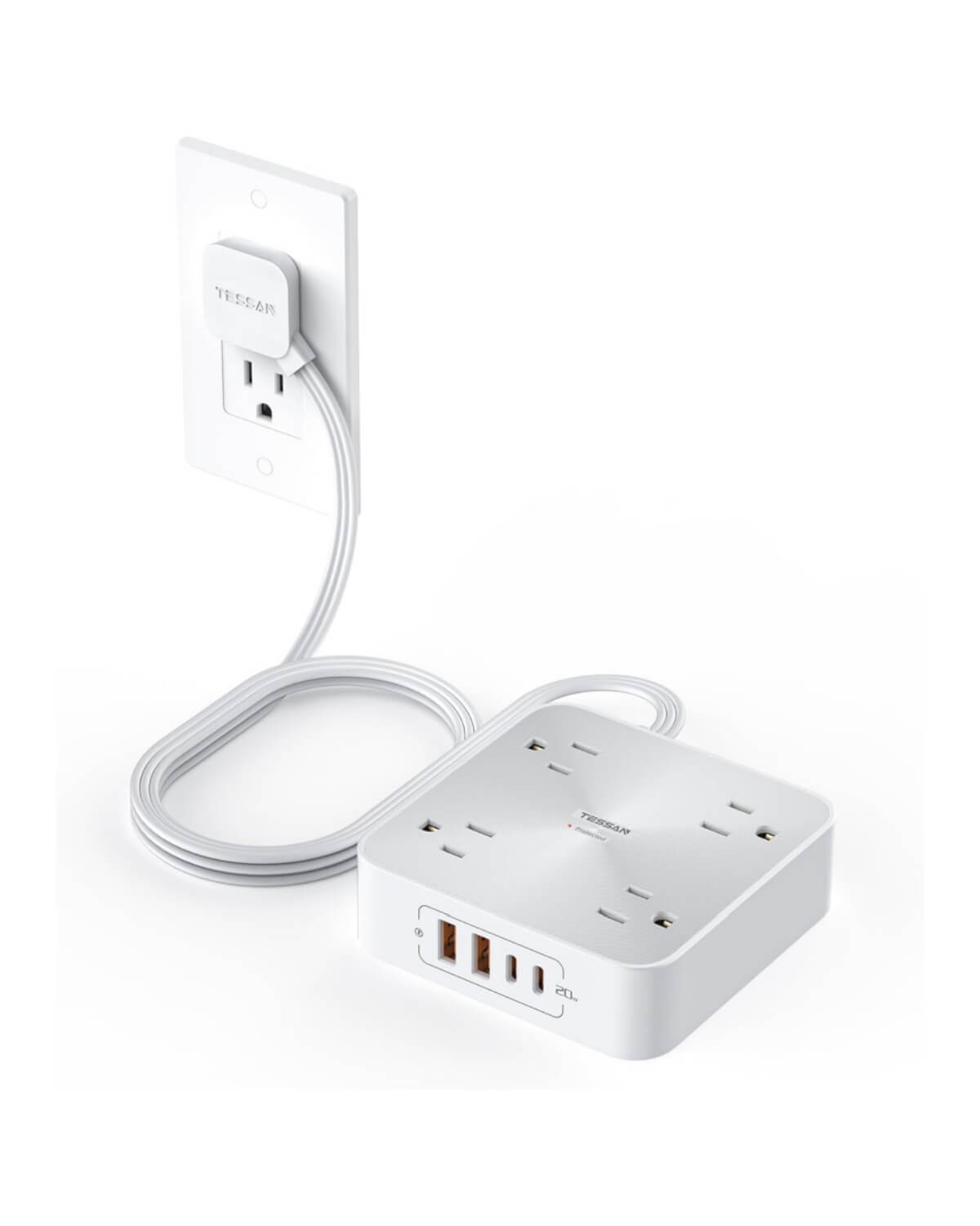 FlushCharge Pro Flat Plug Power Strip
