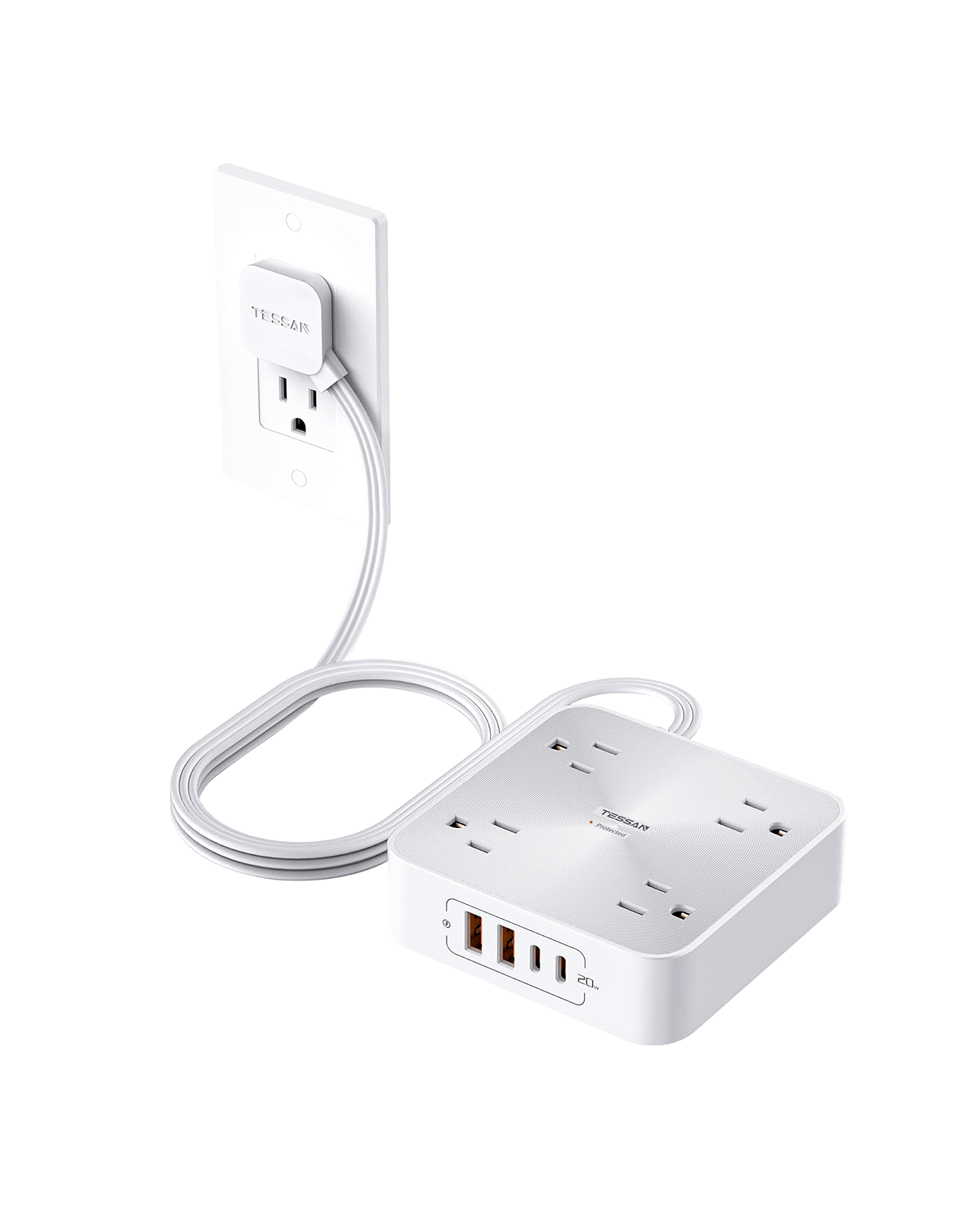 FlushCharge Pro Flat Plug Power Strip
